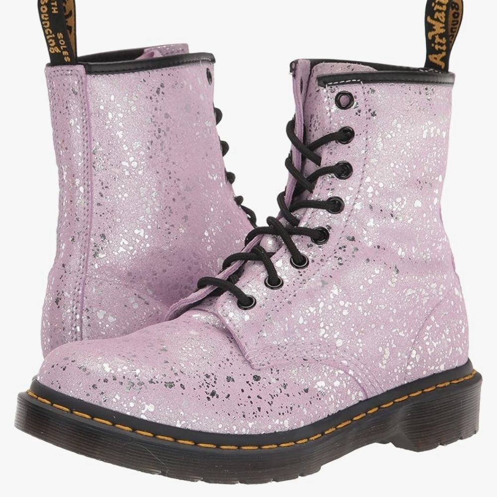 Dr Martens 1460 Metallic Splatter Suede Lace-Up Boots